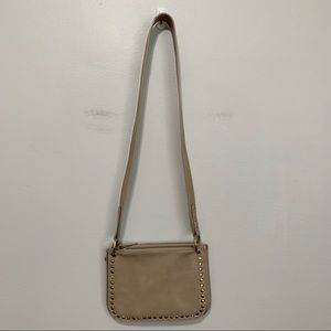 Anthropologie Georgia Studded Faux Leather Purse Tan Crossbody Bag